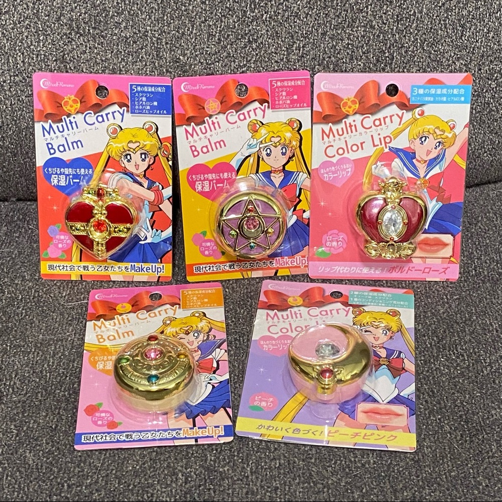 Sailor moon miracle romance multi carry color lip balm 5pcs set “limited”